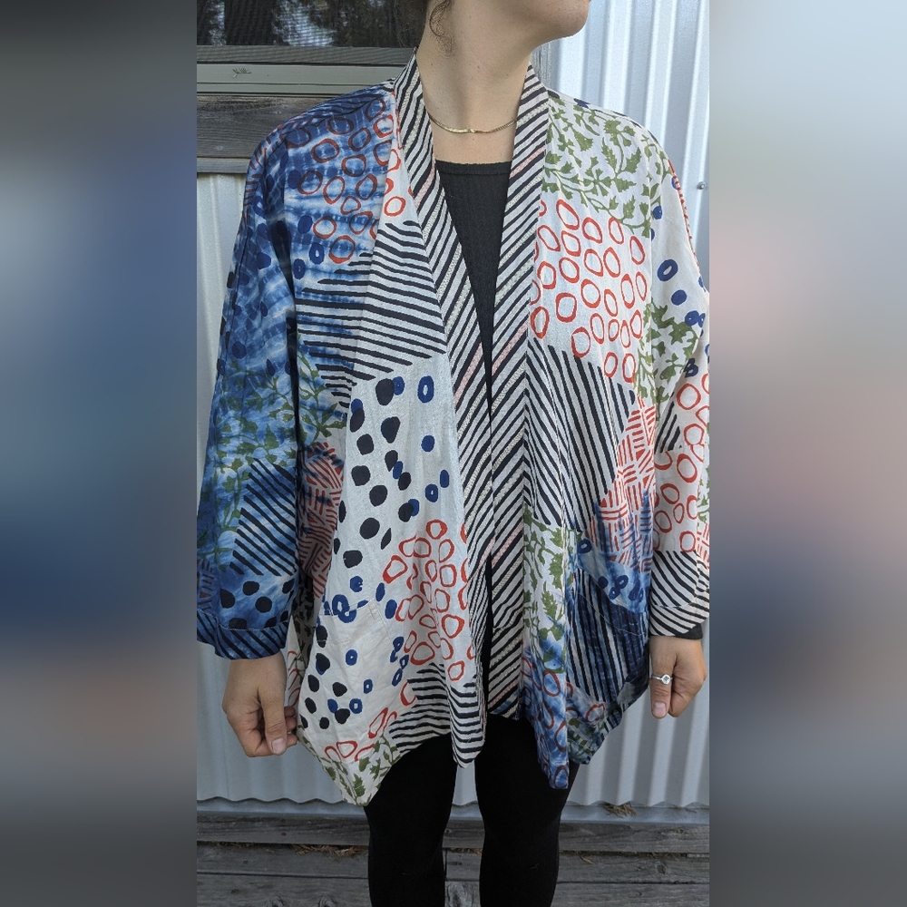 Multicolor Patterned Women's Kimono